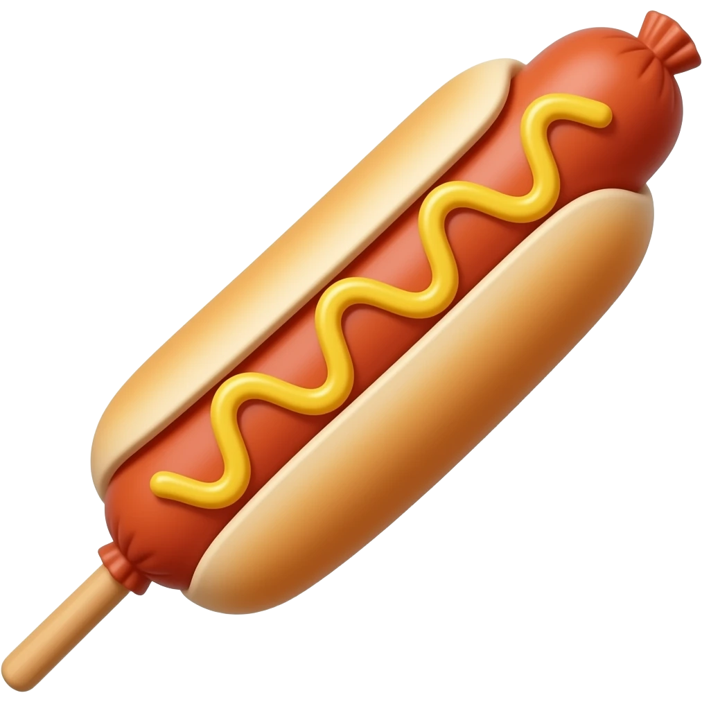 corn dog on a stick without a face emoji