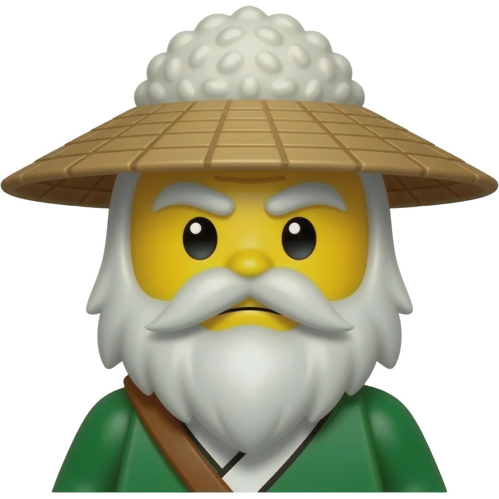 make a ninjago like sensei wu with a rice hat emoji