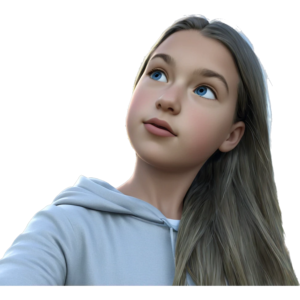 girl in nature under blue sky emoji