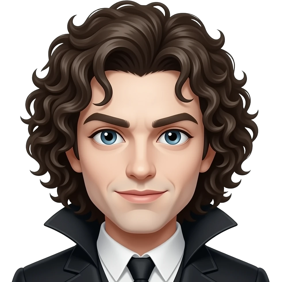 Vampire with Curly Hair emoji