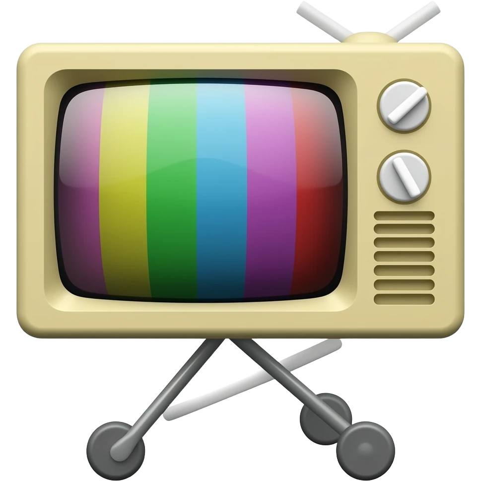 A walking TV emoji