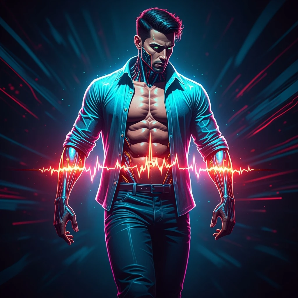 make him in neon emoji
