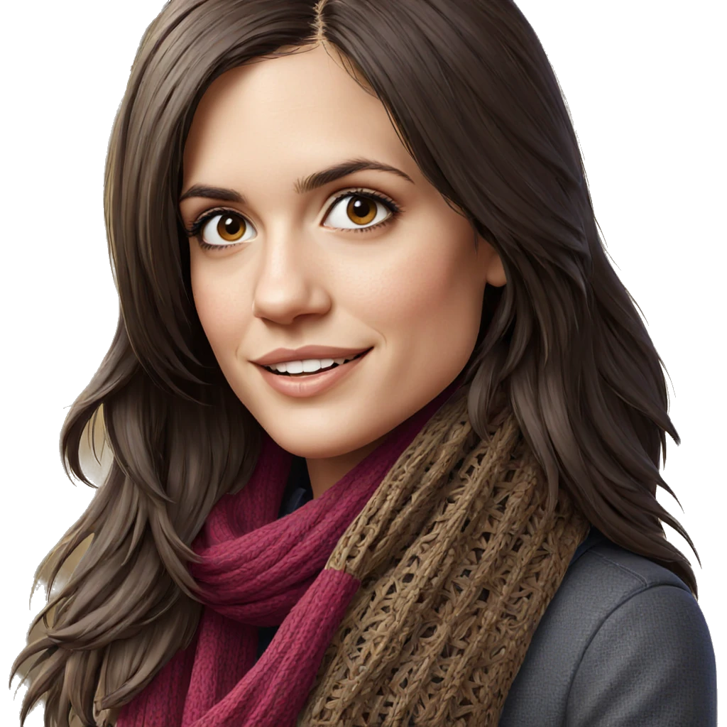 smiling girl in scarf portrait emoji