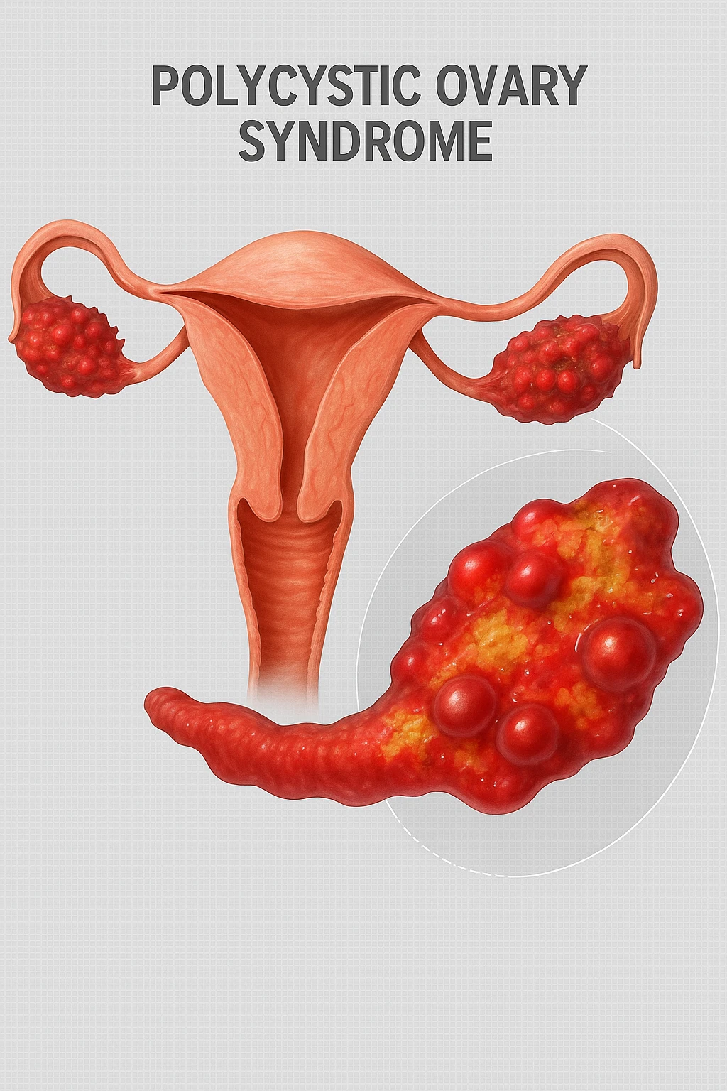 pcos con problema ormonale e infiammatorio SU DONNA in 3d emoji