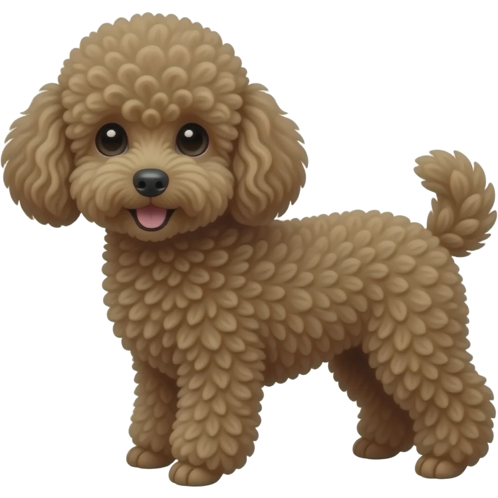 Make a black mini golden poddle dog emoji