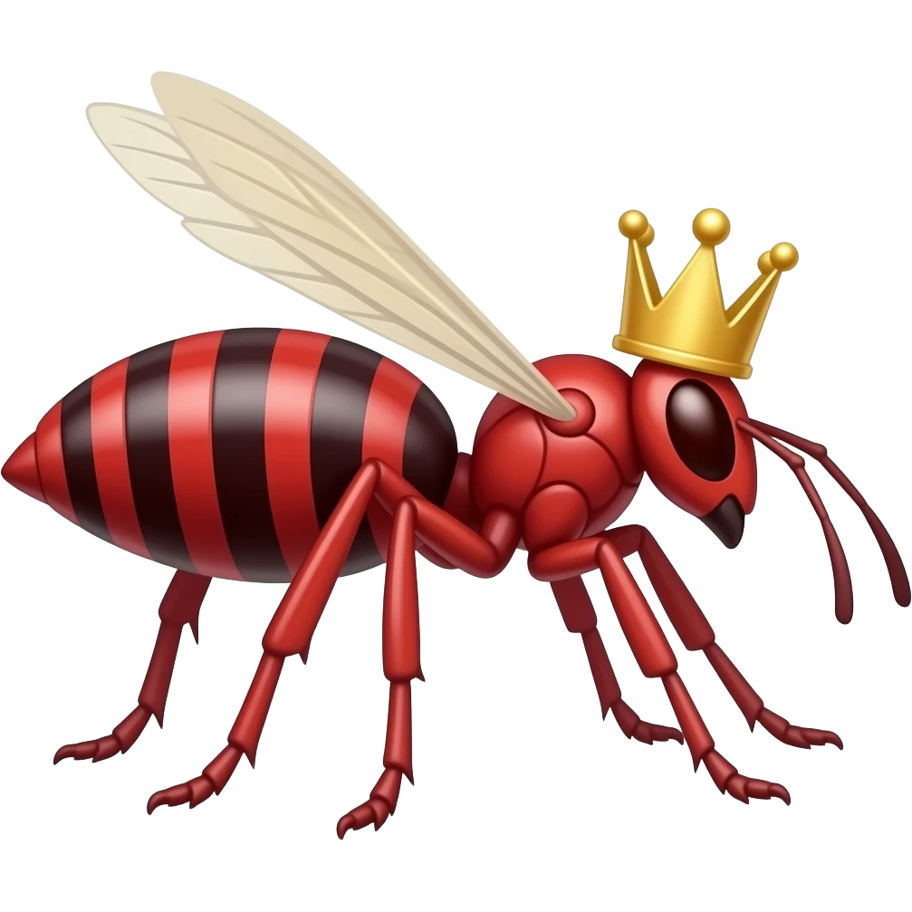 Make a Red wasp queen with an crown make it on the side emoji