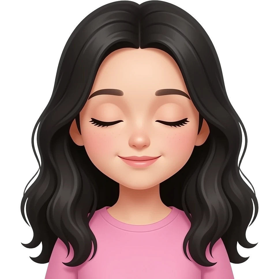 sweet dreams long black hair girl emoji