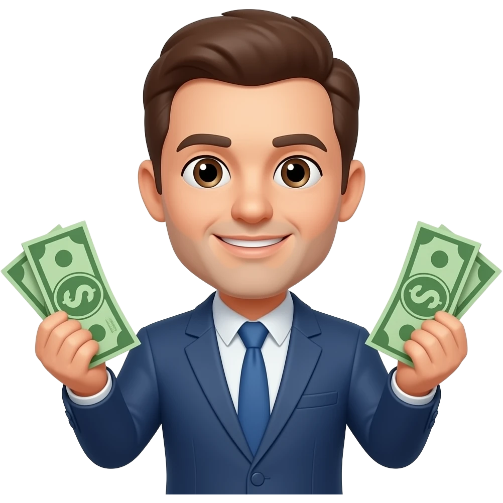 Ek man paisa dono hath me leke emoji