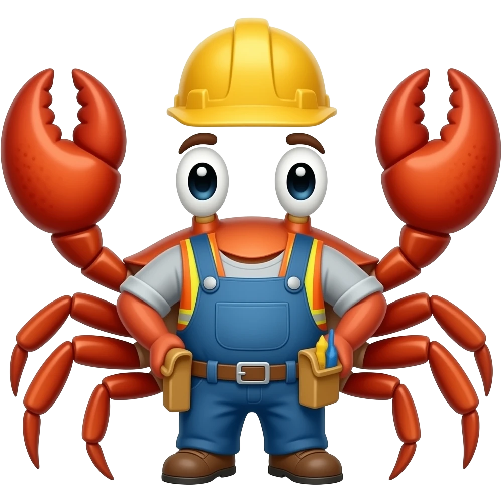Construction worker crab emoji