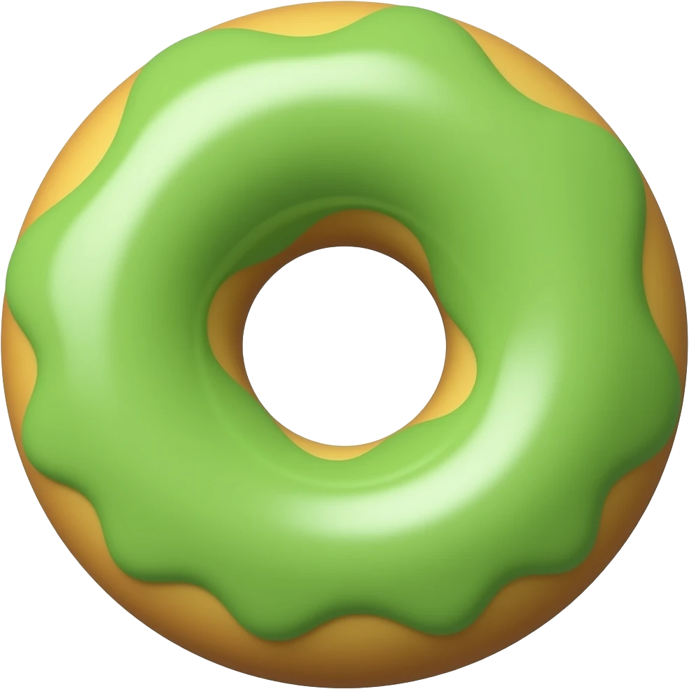 green glazed donut emoji