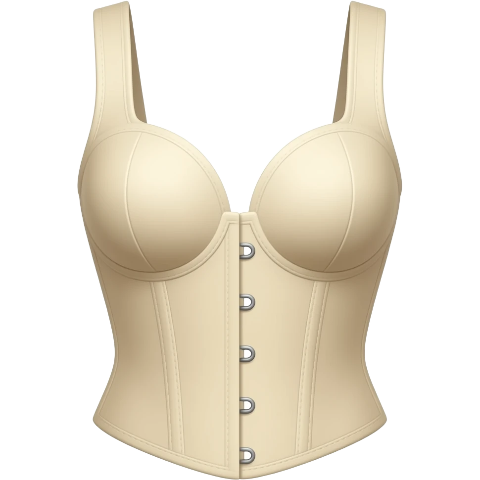 cream colored corset top with straps, waist length emoji