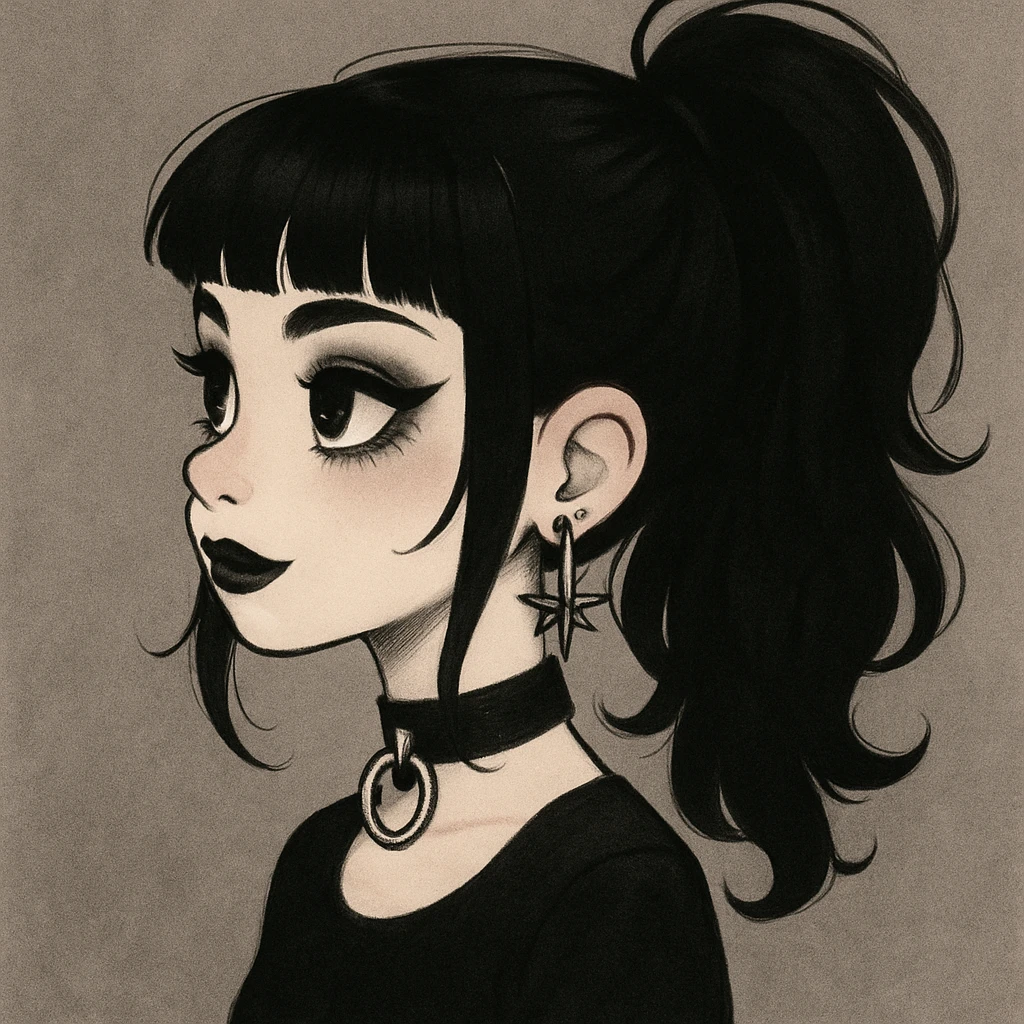 cute goth  profile girl emoji