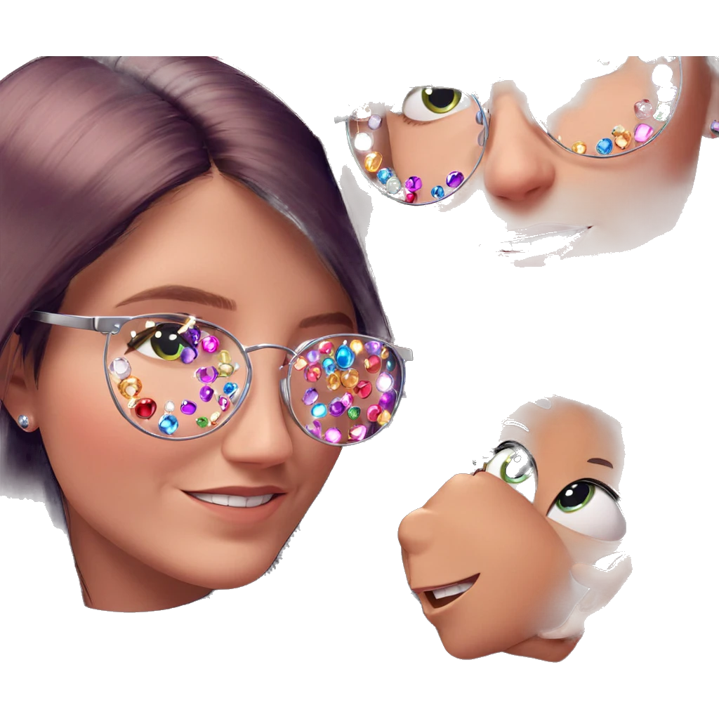 group of friends with gems emoji