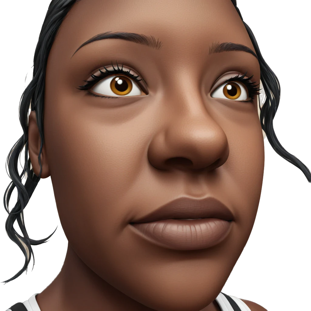 realistic portrait of dark-skinned girl emoji