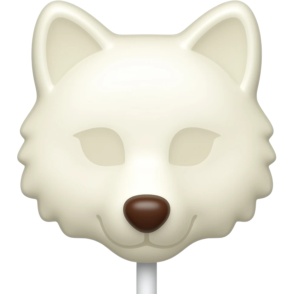 White Chocolate wolf face lollipop emoji