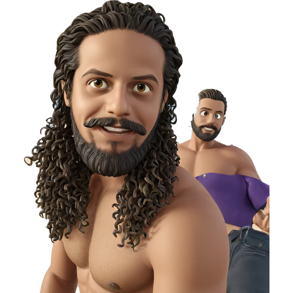 bearded man at the beach emoji