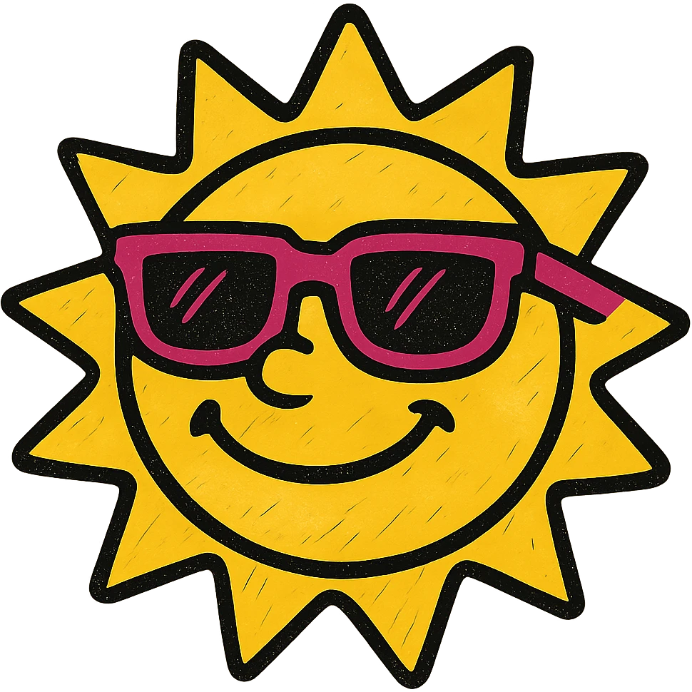 cheerful sun with sunglasses emoji