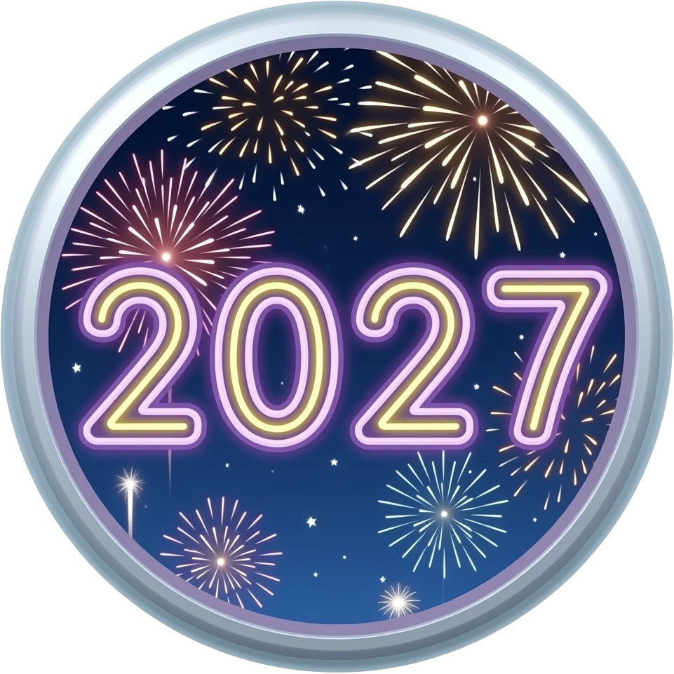 2027 with fireworks in the background emoji