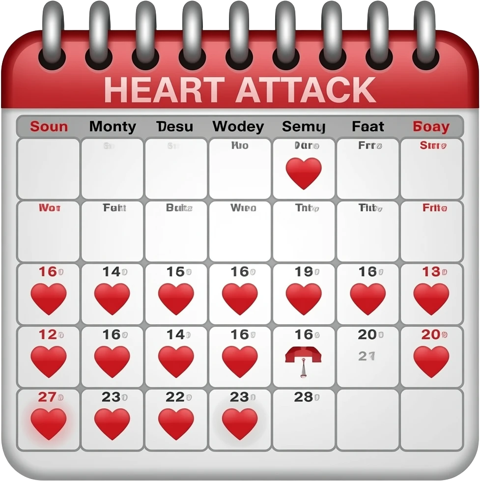 heart attack 1 year calendar emoji