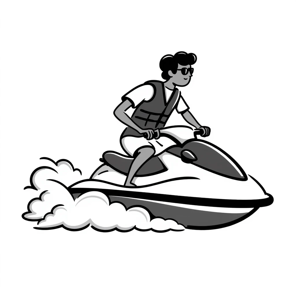 black man on a jet ski emoji