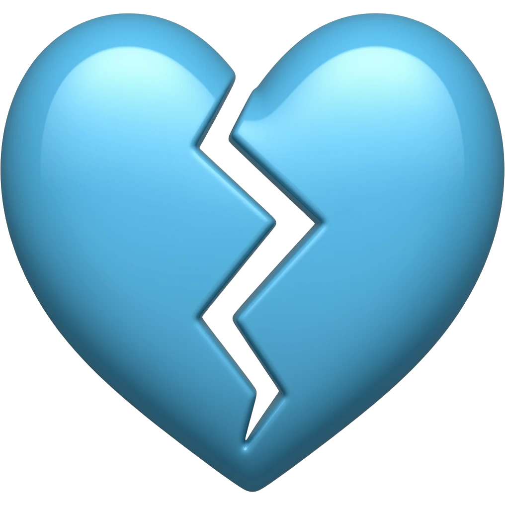 Blue broken heart emoji