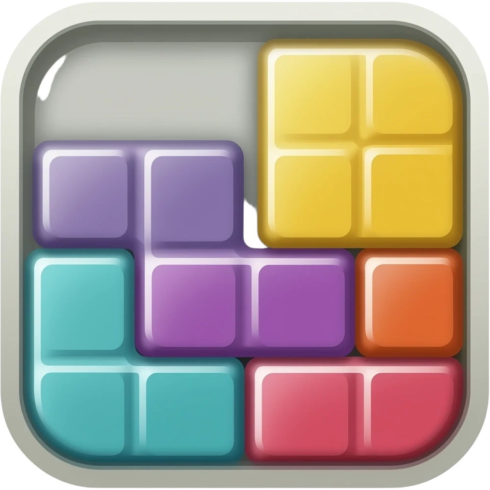 App logo for my game app that is about tetris emoji