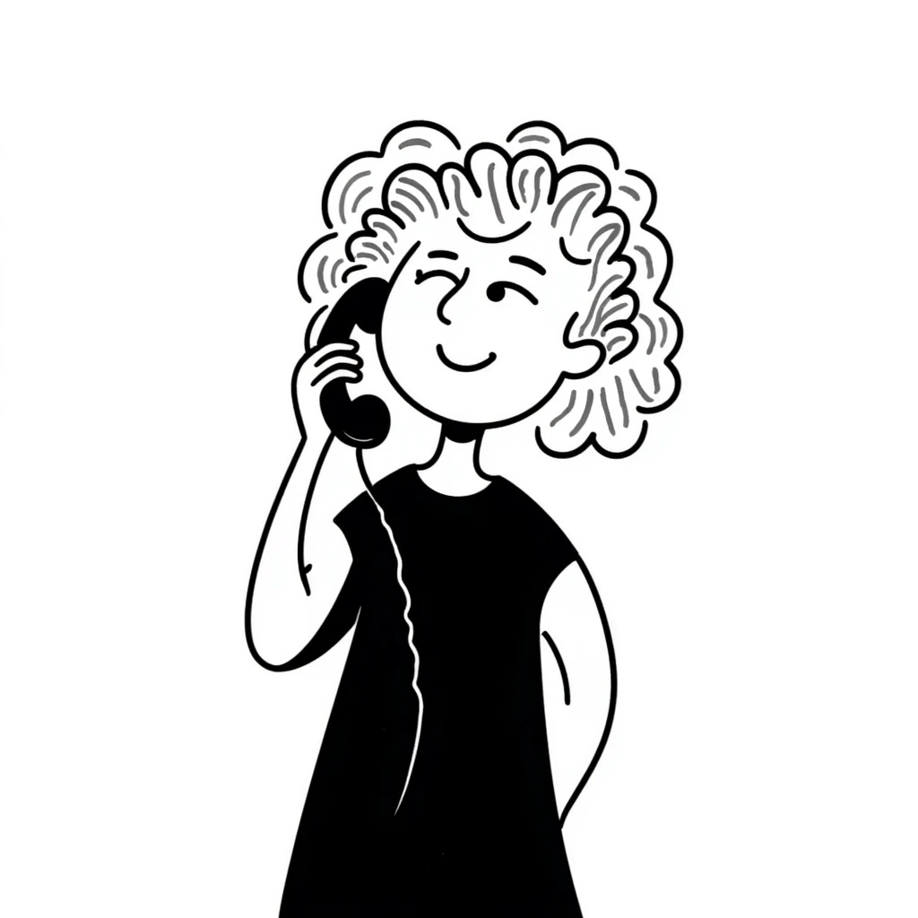 girl with light slightly curly hair talking on the phone emoji