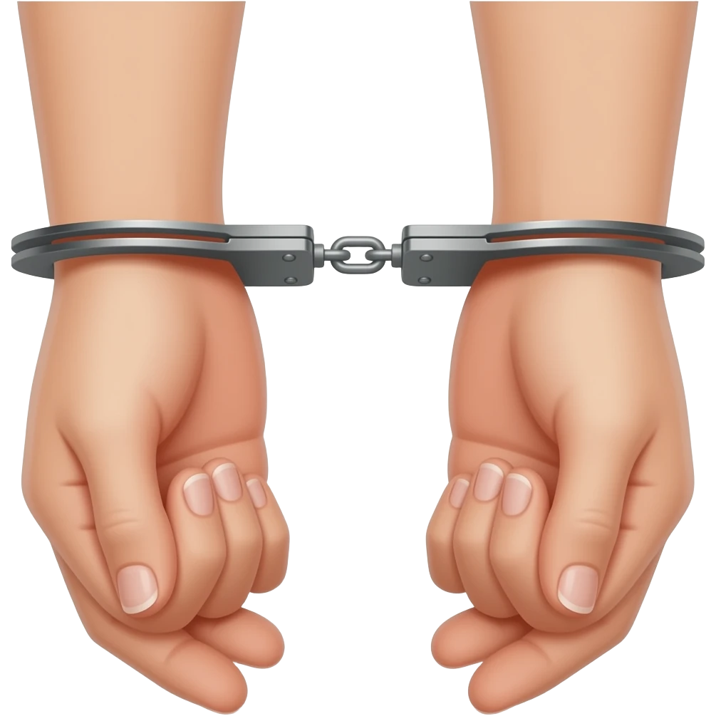 Women hands with handcuffs emoji