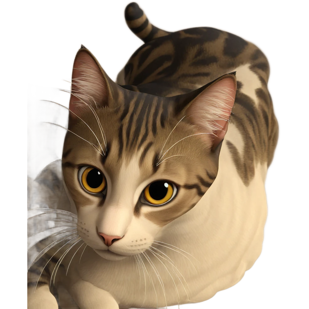 realistic cat gazing intently emoji