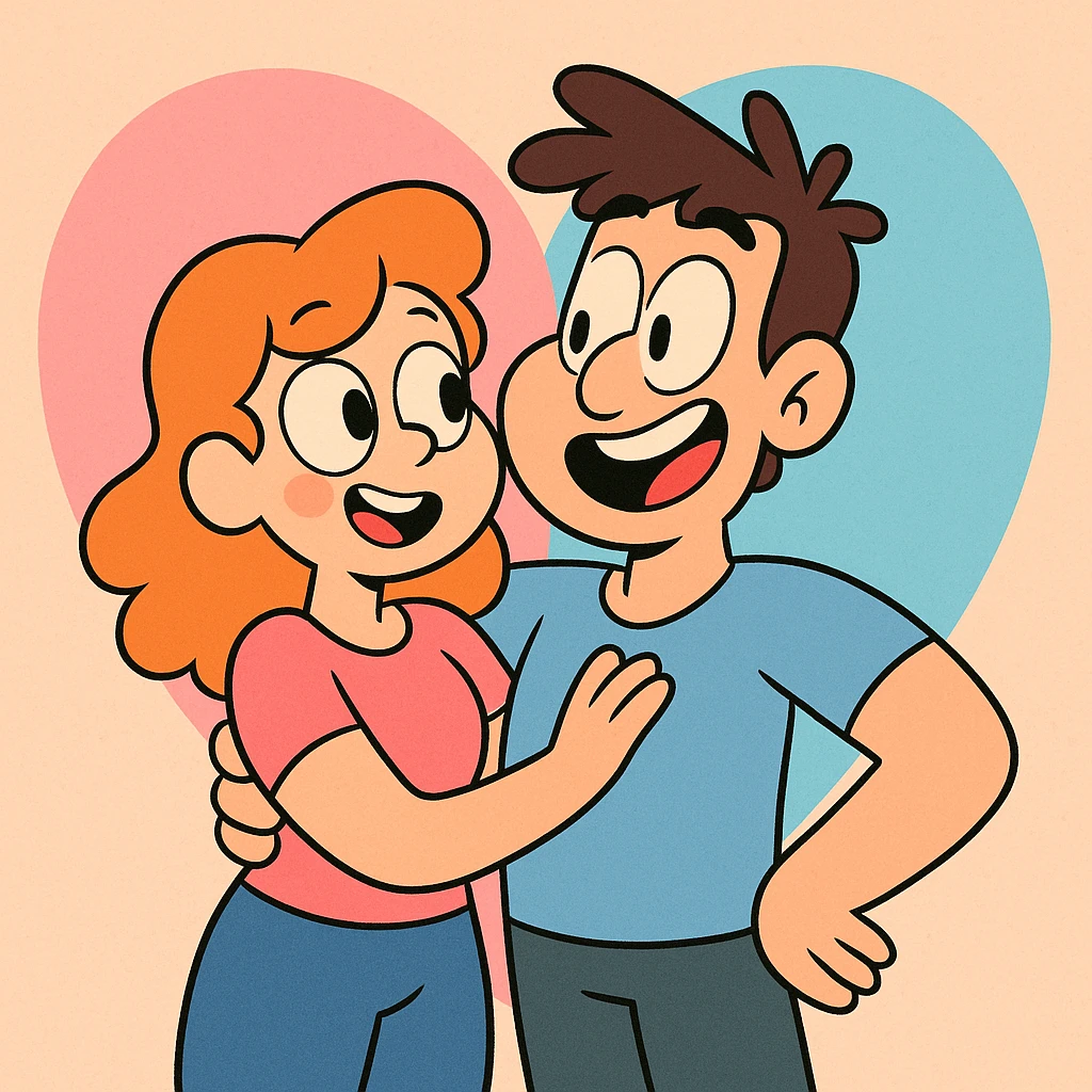 heart shape in pastel pink and blue, calArts 2010s cartoon style emoji