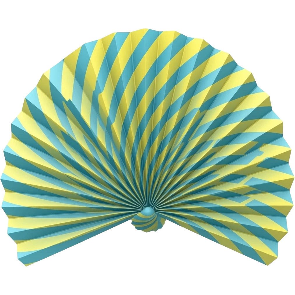 blue yellow Paper fans  inspired by Barbie colour palette emoji