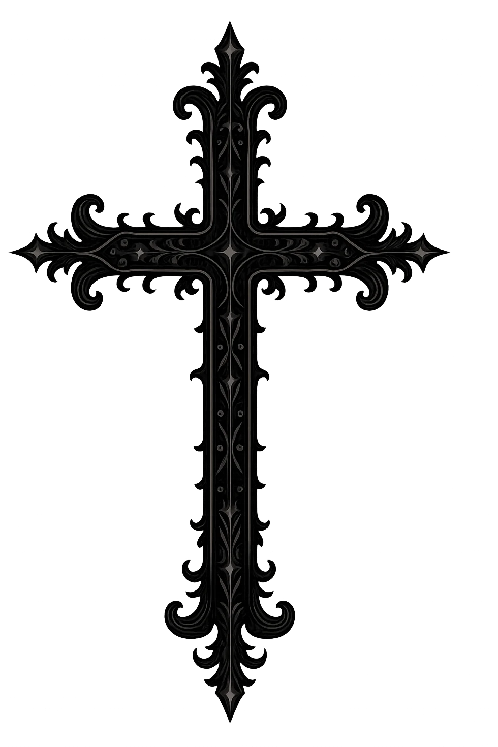 gothic style ornate black goth cross emoji