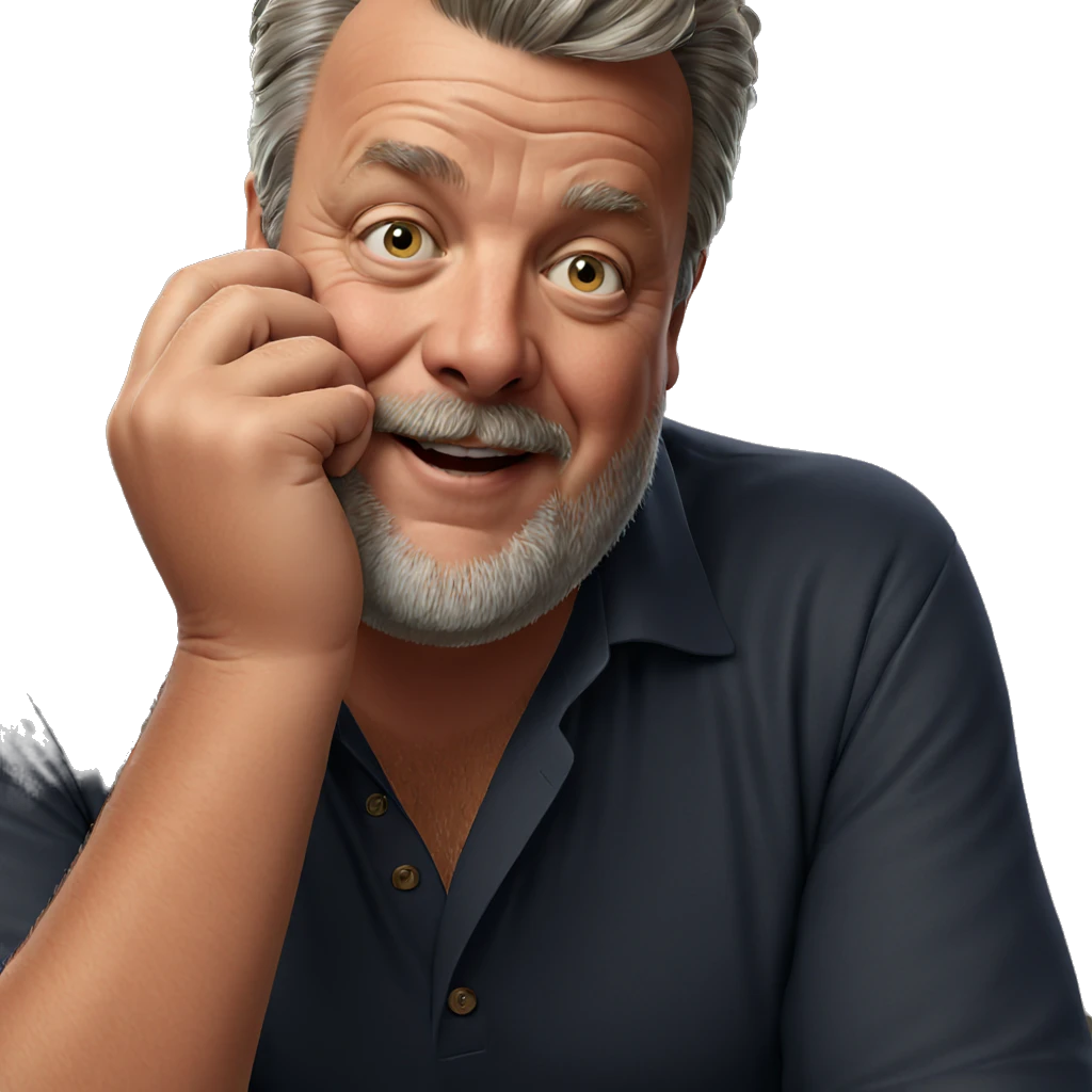 smiling old man indoors emoji