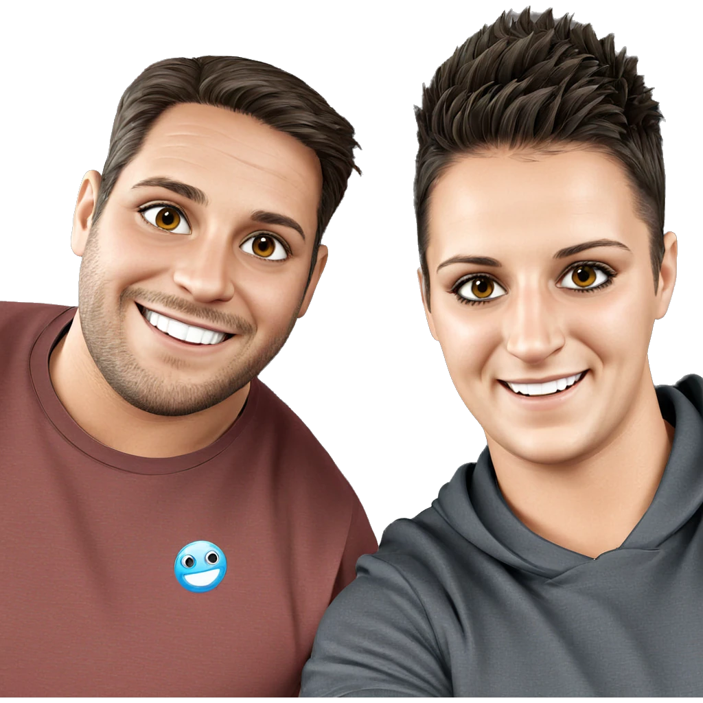 two boys smiling together emoji