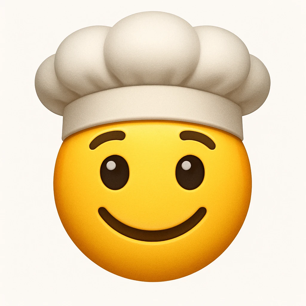 emoji with chef hat emoji