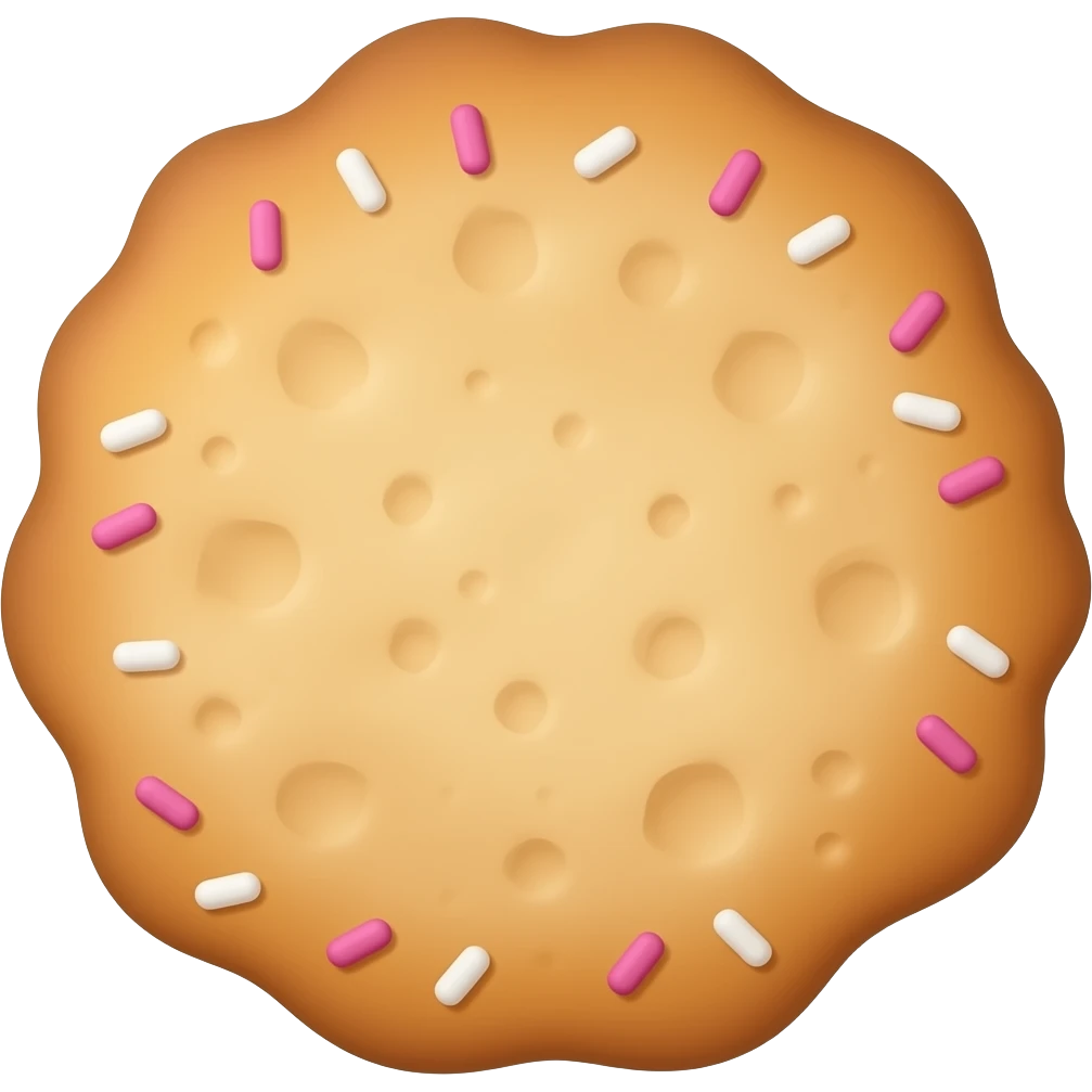 Pink and white sprinkles cookie emoji