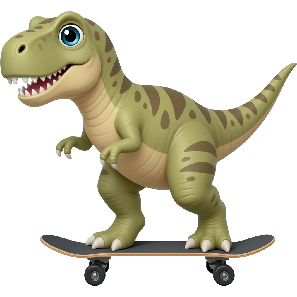 Dinosaur on a skateboard emoji