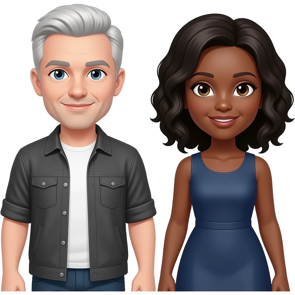 White man, black woman emoji