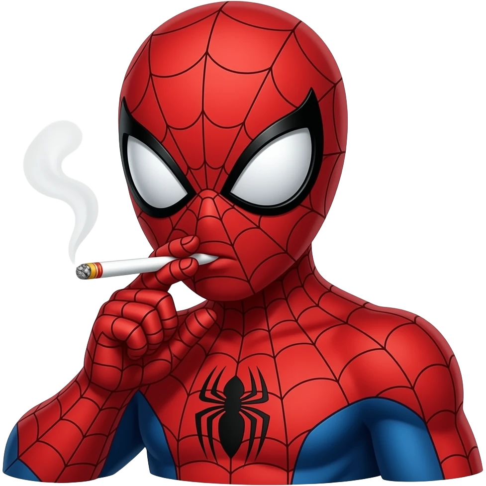 Spider-Man smoking a joint emoji