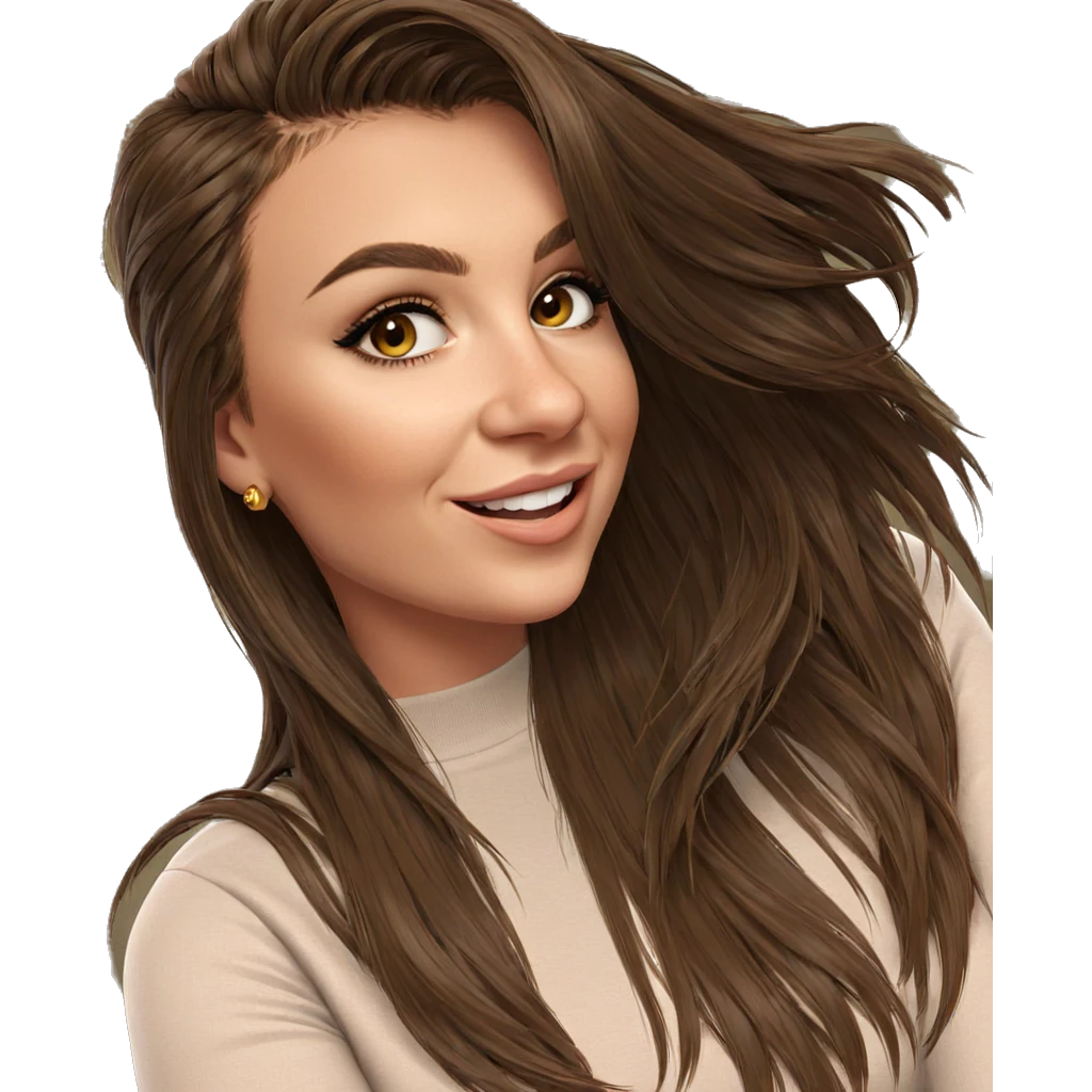 smiling girl with brown hair emoji