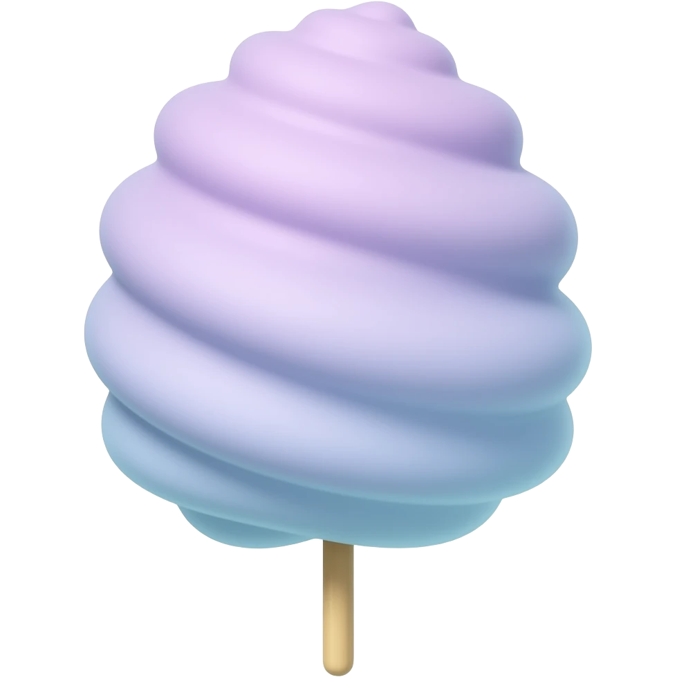 cotton candy (color light purple and light blue) on stick emoji