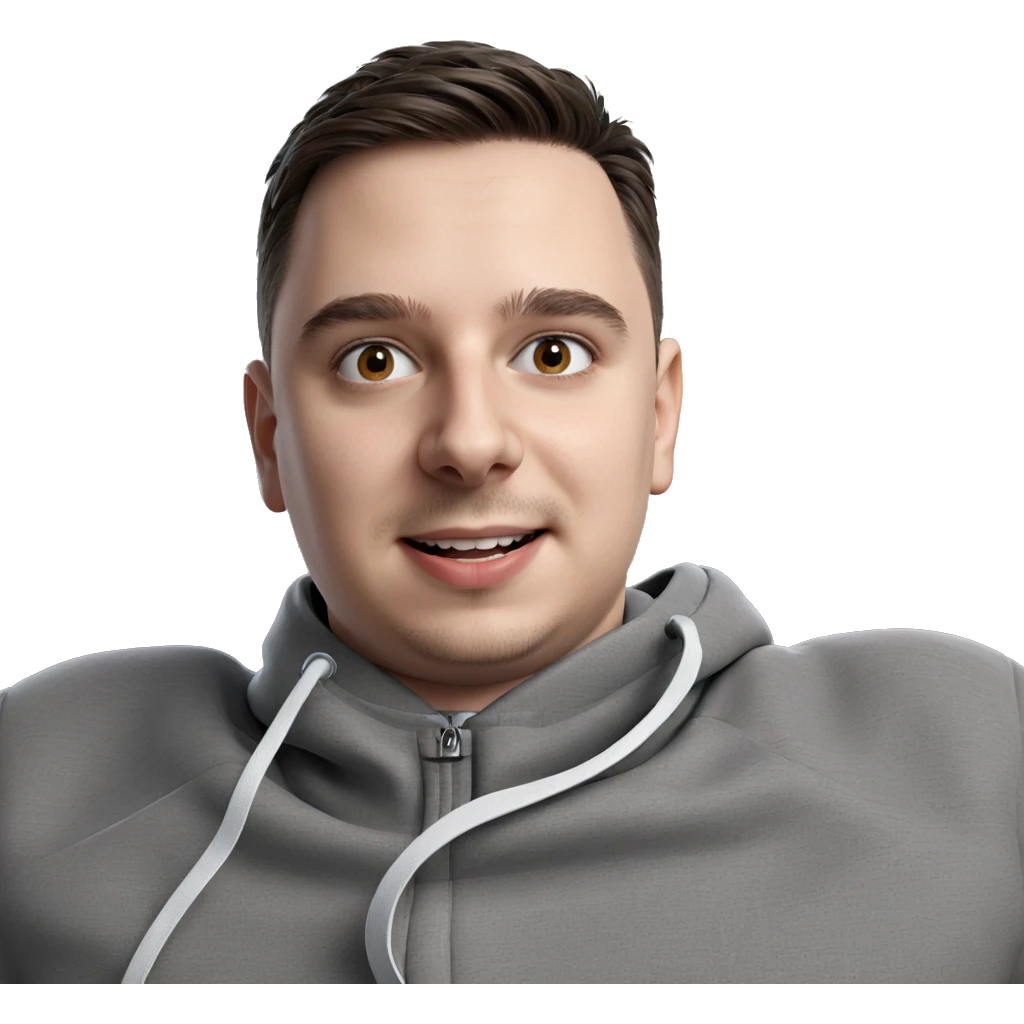 smiling boy in grey jacket emoji