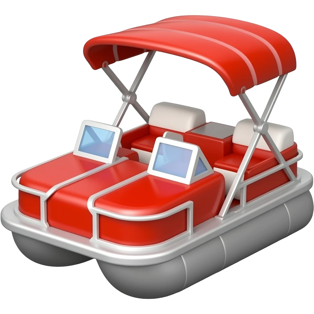 Red tri-toon pontoon emoji