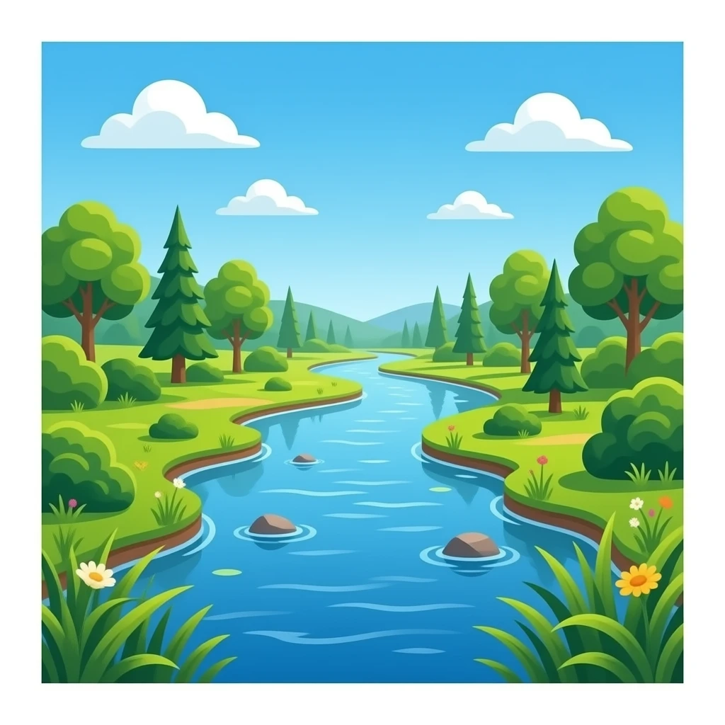 hazme una rio y mucha vegetacion emoji