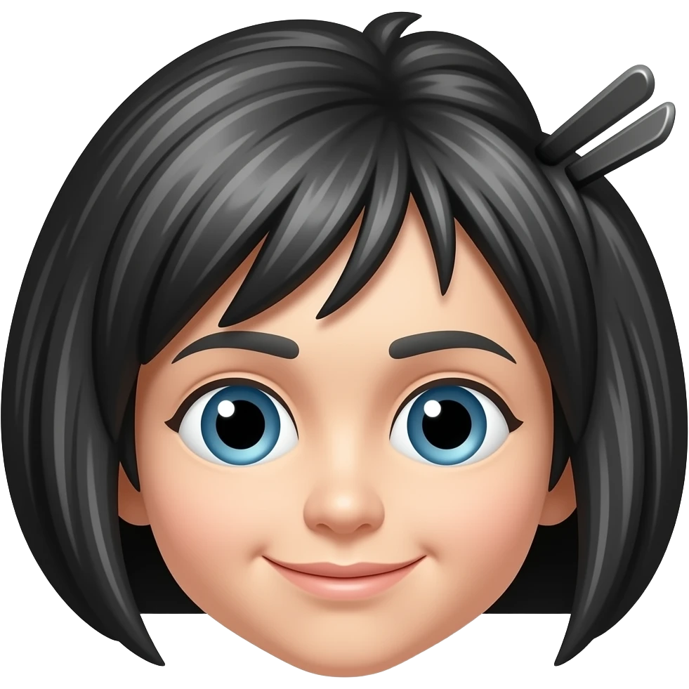 black asian hair pin emoji