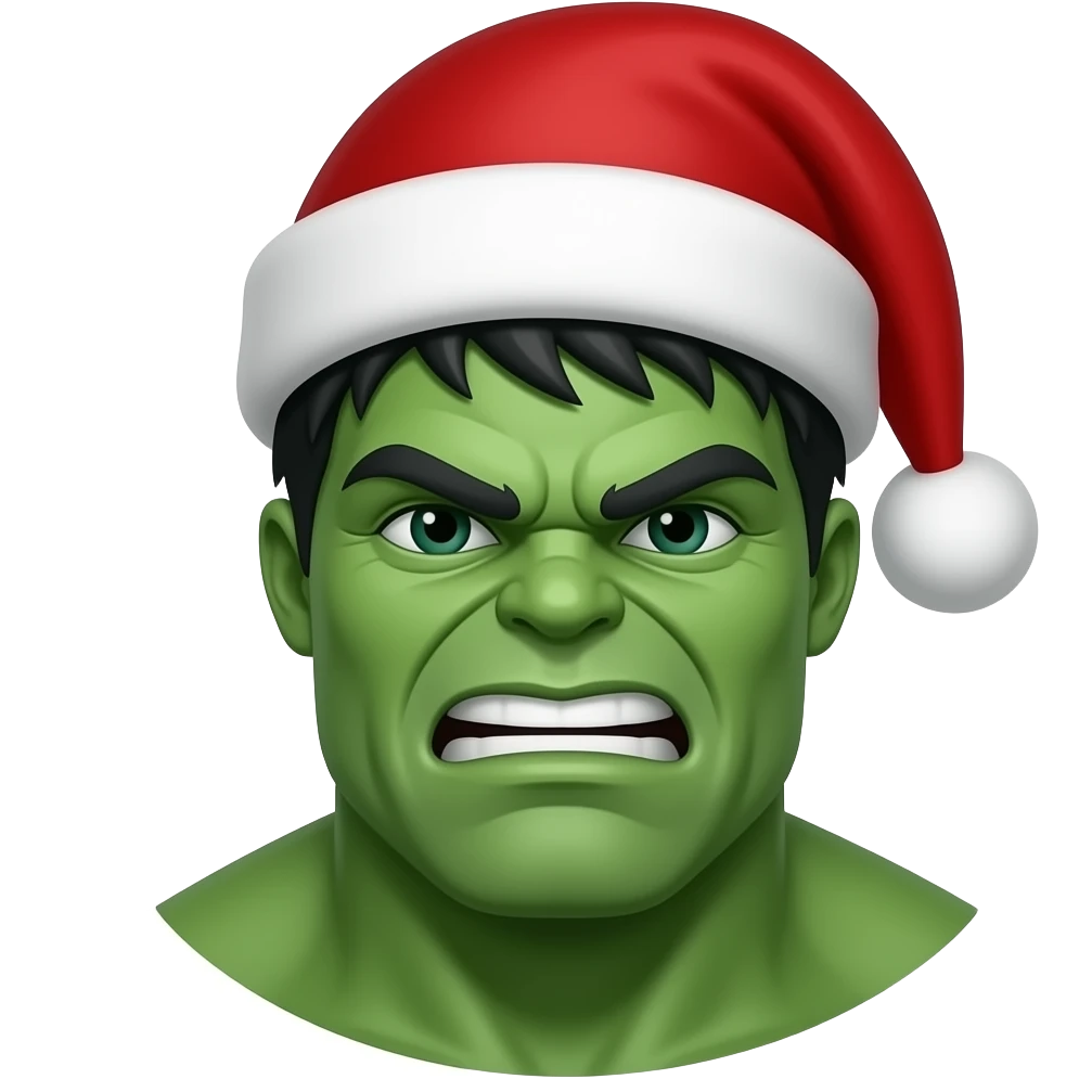 Hulk with Santa hat emoji