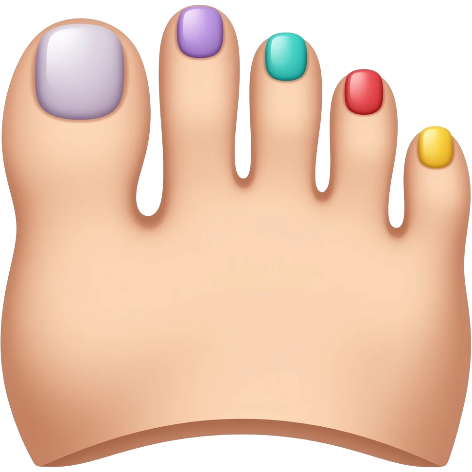 Toes painted with nail polish brush similar to the fingernails with nail polish brush emoji but with toes instead emoji