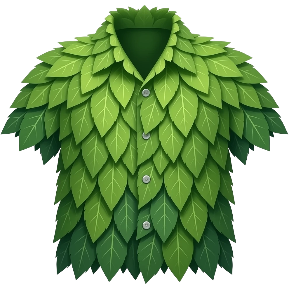 shirt or tank top made of leaves emoji