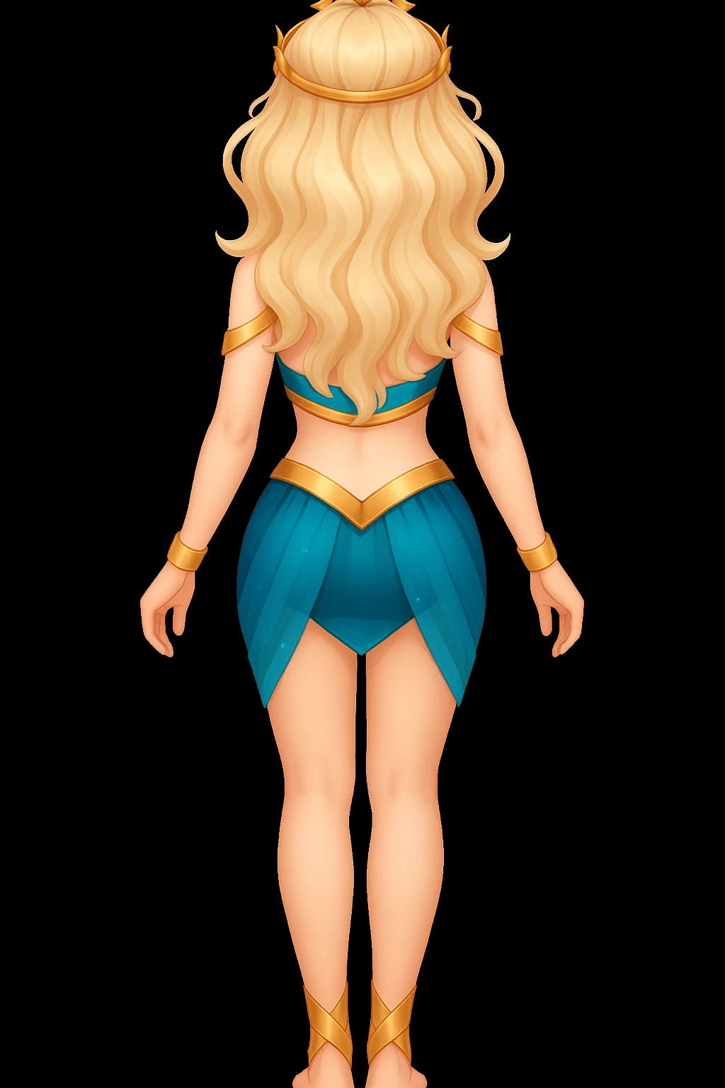 fullbody Goddess Sophia rear backview emoji