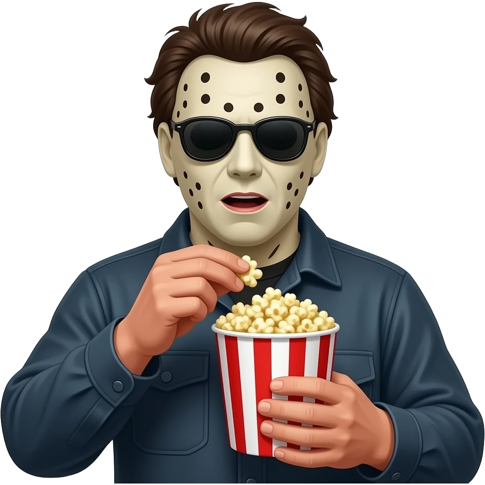 michael myers eating bucket of popcorn emoji